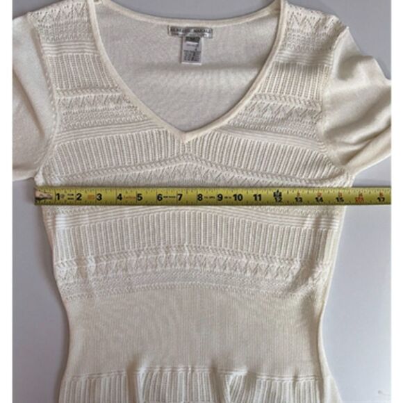 Alberto Makali Vintage Crochet Peplum Ivory Sweater Size M - Picture 7 of 8